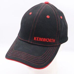 Kenworth Black and Red Hat Cap Stretchy Fitted Adult One Size